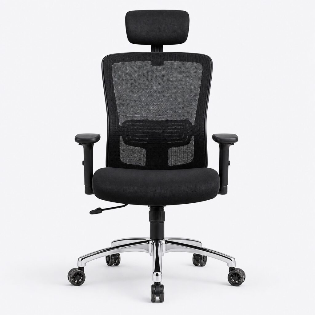 The Maktune Flex seen from the front, showing the cushioned seat