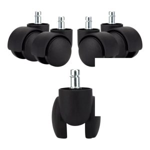 Maktune set of five twin-wheel office chair castors with steel stems